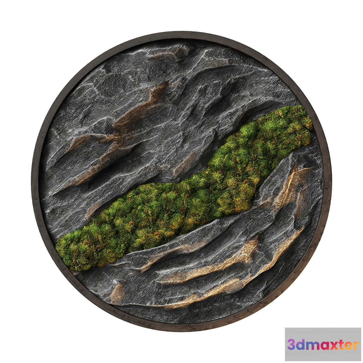 1438068 - Panel Stone and moss 3D Max