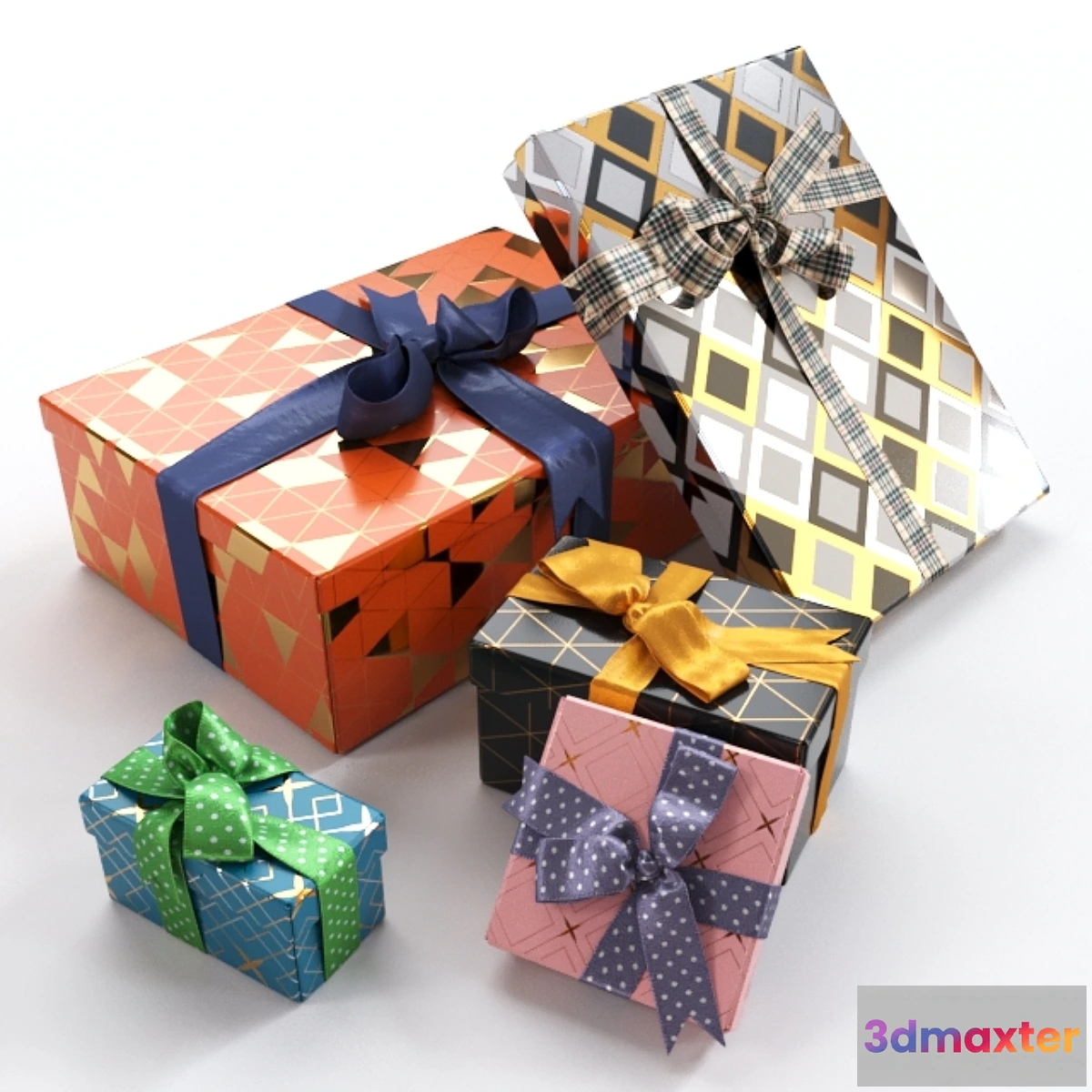 1439614 - Gift boxes with bows part 4 3D Max