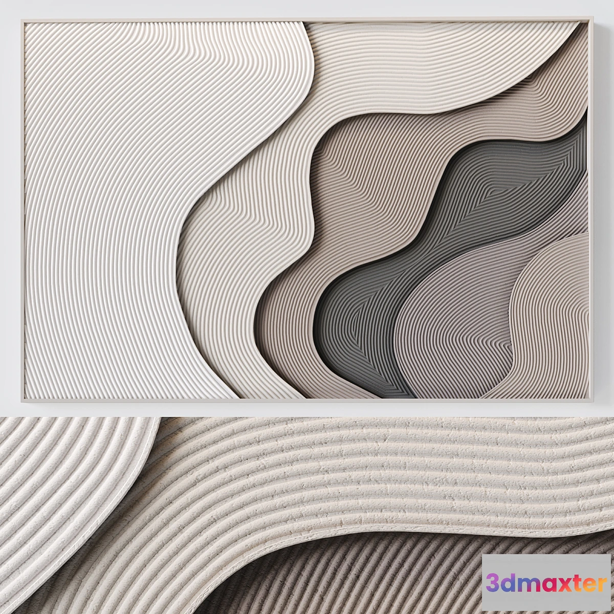 1443180 - Relief wall panel with waves 3D Max