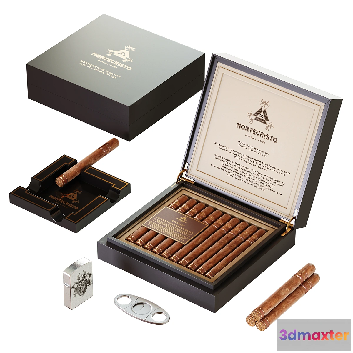 1447692 - Cigar decor “Montecristo” 3D Max
