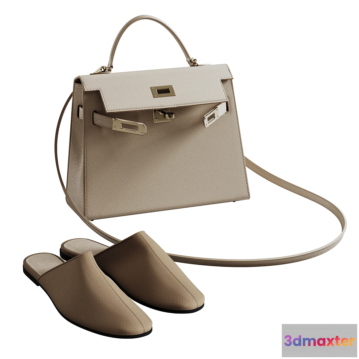 1448198 - Hermes bag and mules 3D Max