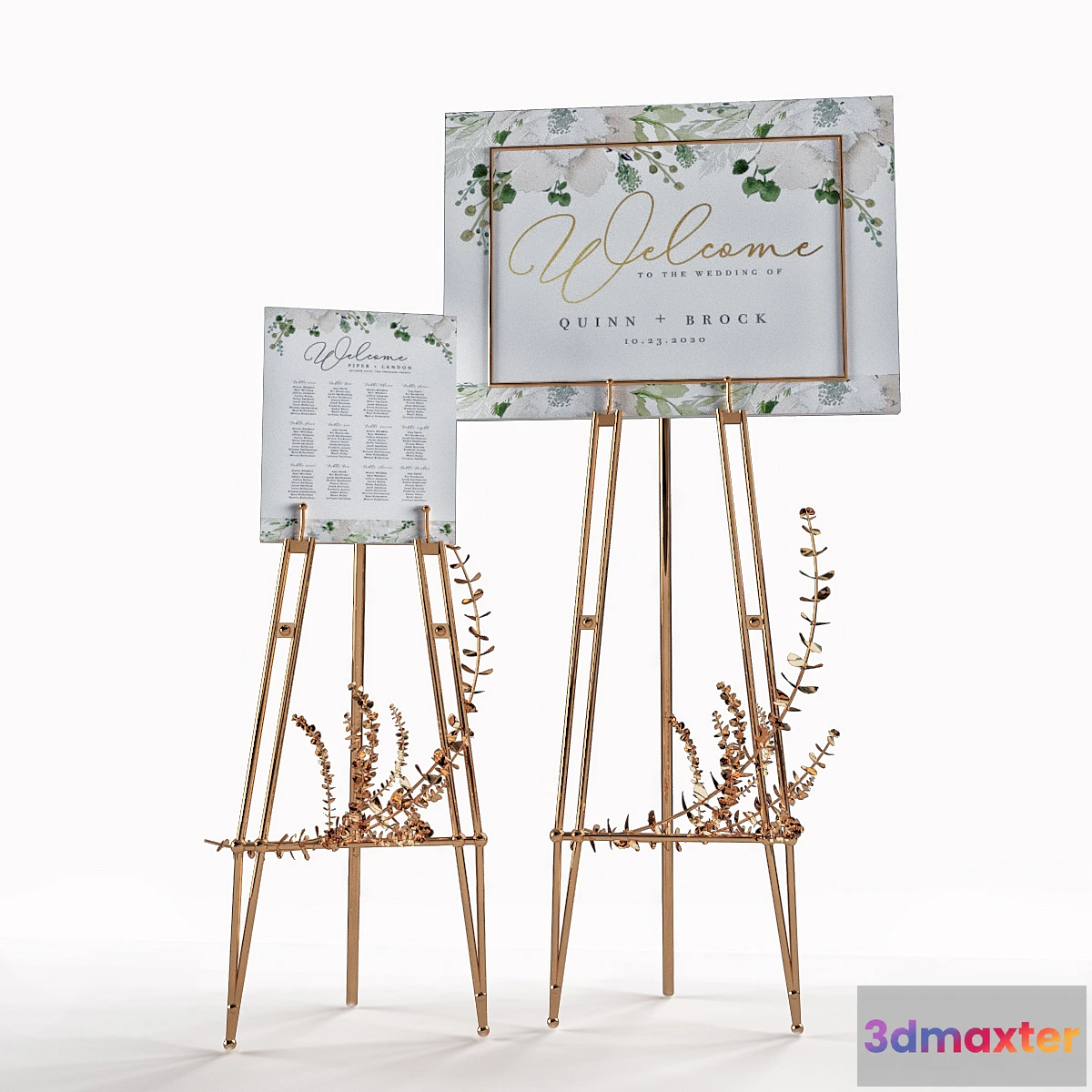 1449186 - welcom board wedding 3D Max
