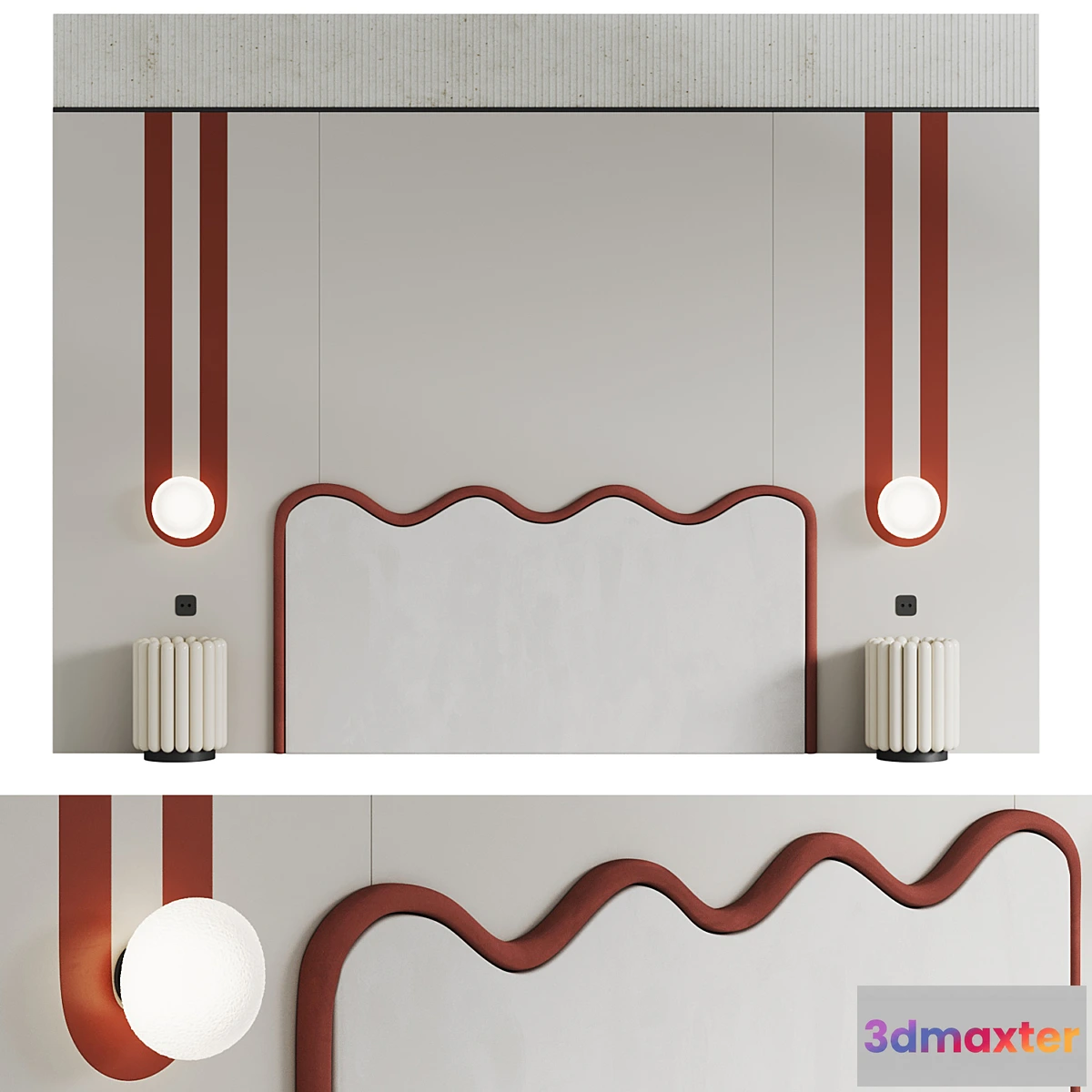 1450156 - Wavey headboard 3D Max