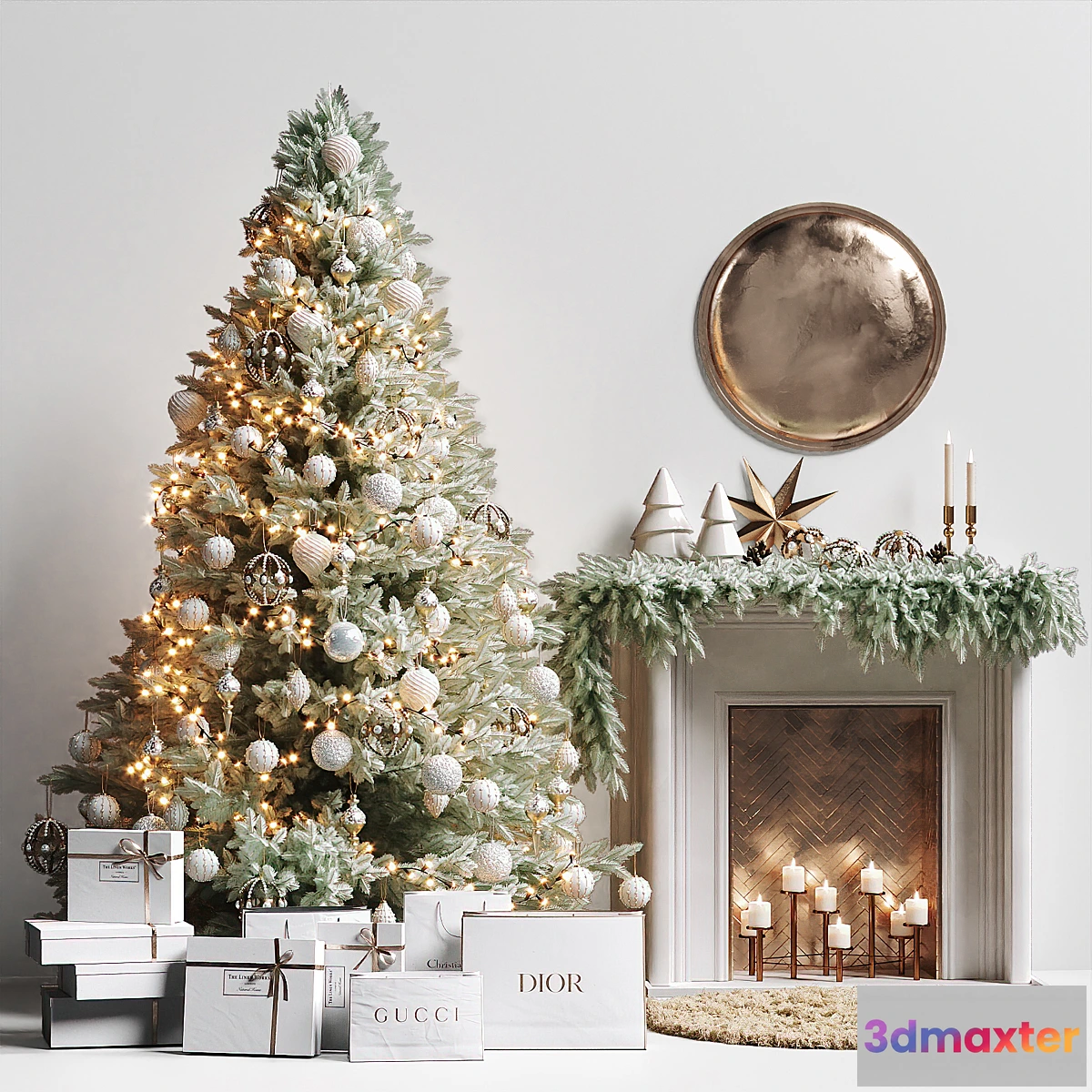 1451984 - Christmas tree with fireplace 2 3D Max
