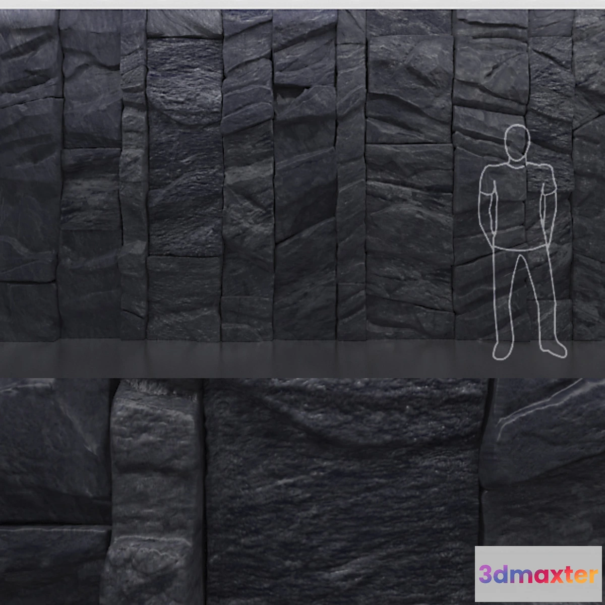 1452178 - black mountain stone wall 3D Max