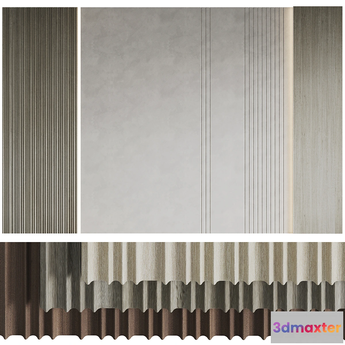 1452546 - Decorative wall panels Wood 2 3D Max