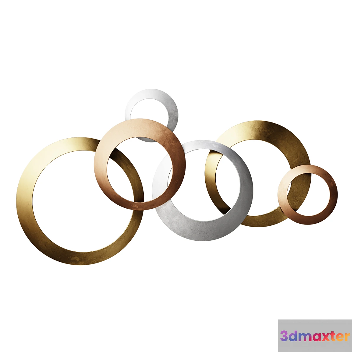 1453568 - Wall Picture Wall Decor With Multiple Metal Rings Wall Decor 3D Max