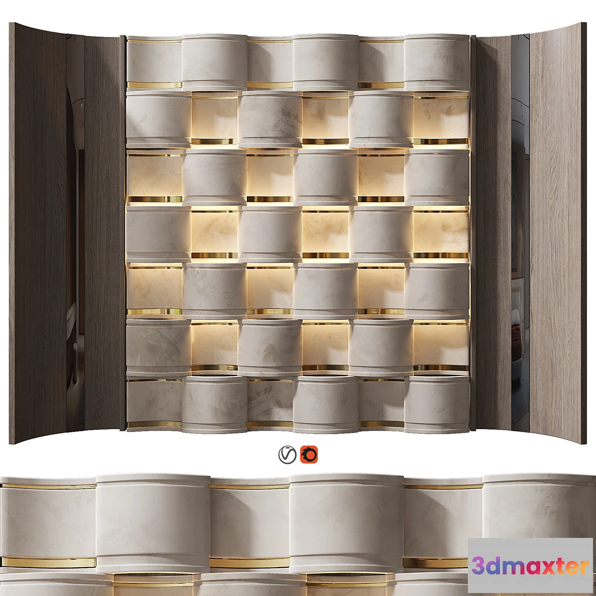 1454434 - Headboard Wall Panel Decor 09 3D Max