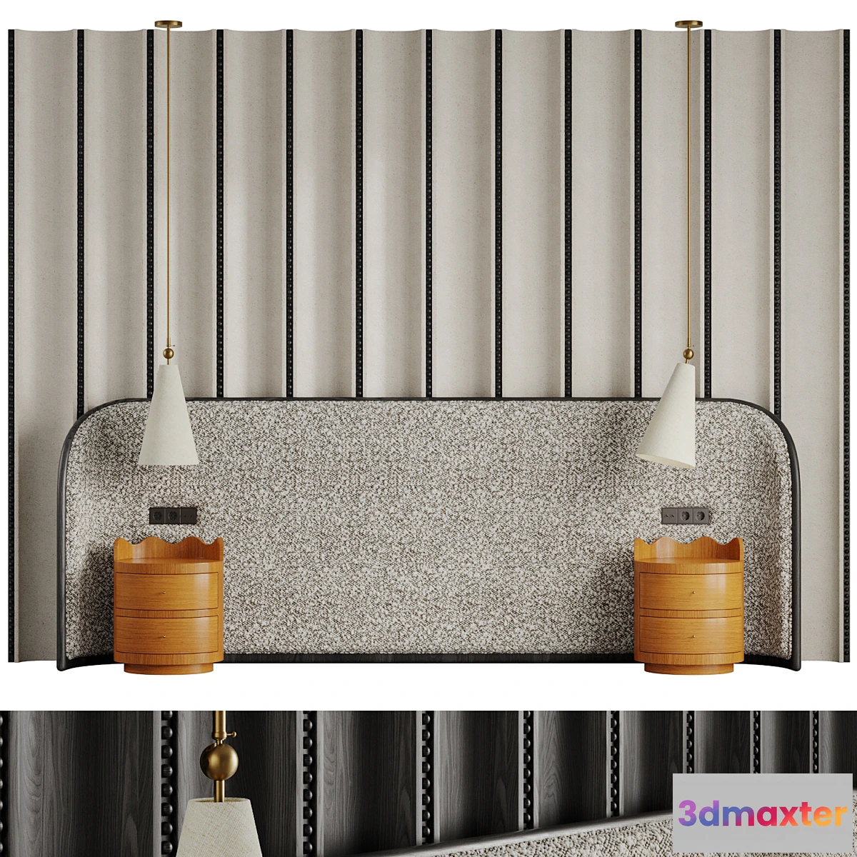1465338 - Ripple headboard 3D Max