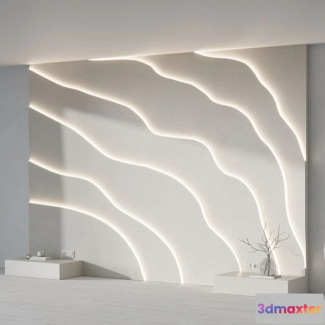 1538346 - Modern Headboard with light 3D Max