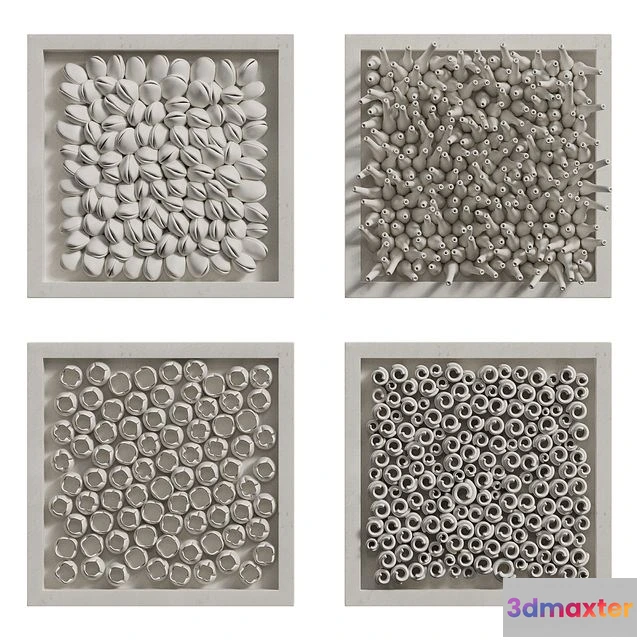 1539086 - Coral Reef Wall Decoration in frames 2 3D Max
