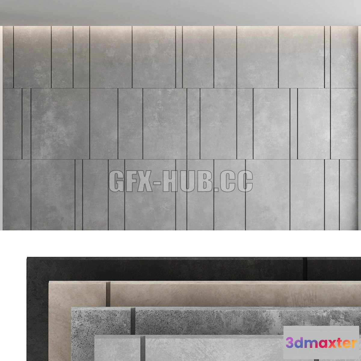 1541367 - Decorative wall panel set 43 3D Max