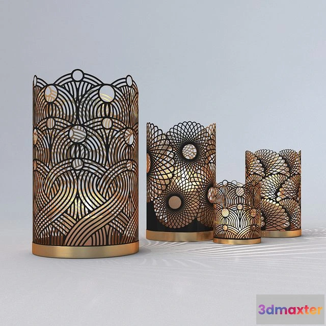 1549917 - Decorative Openwork Candle Holders 3D Max