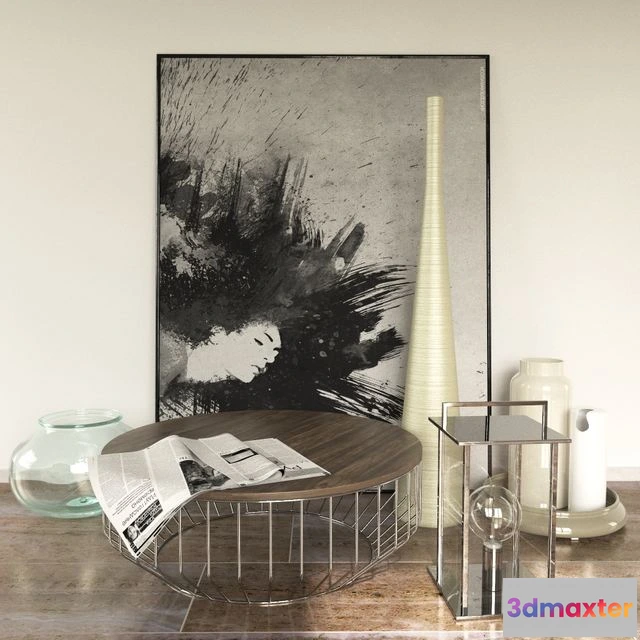 1550913 - Coffee table Reza Feiz coffee table + decor 3D Max