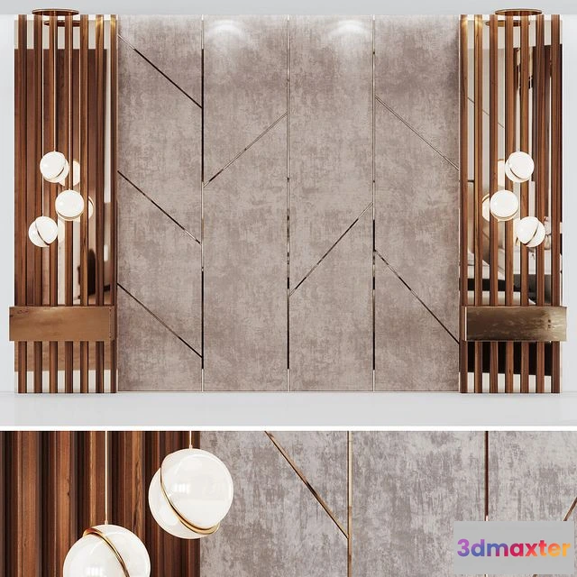 1551541 - Headboard decoration with bedside tables 3D Max