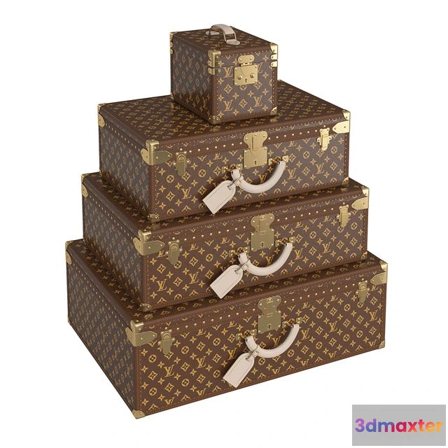 1551867 - Louis Vuitton Suitcases 3D Max
