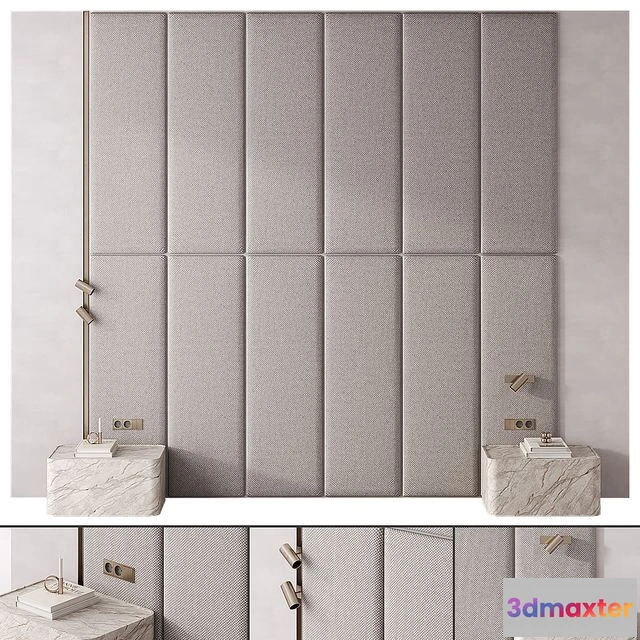 1553813 - Bedroom headboard Warm Gray 3D Max