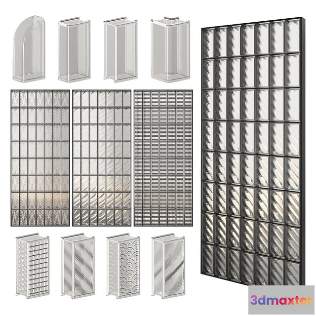 1554155 - Glass Block Wall 03 3D Max