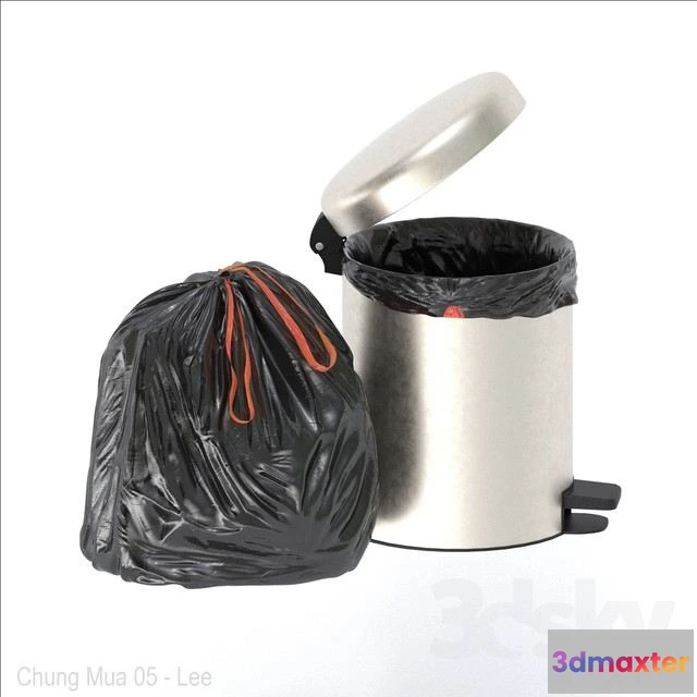1556017 - trash bag and bin 3D Max