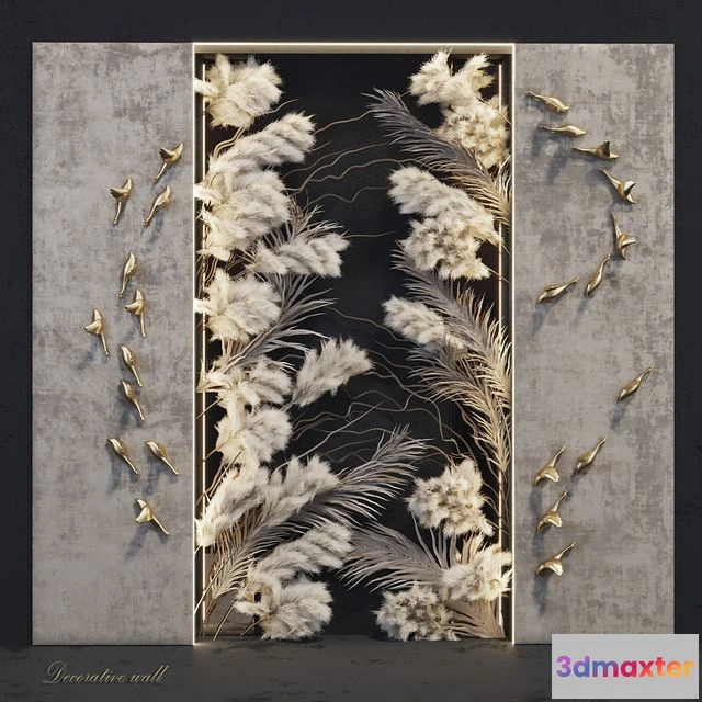 1556213 - Decorative panel_Birds Gold 3 3D Max
