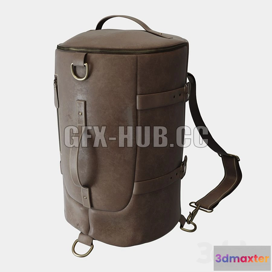 1556789 - Vintage Leather Travel Backpack 3D Max