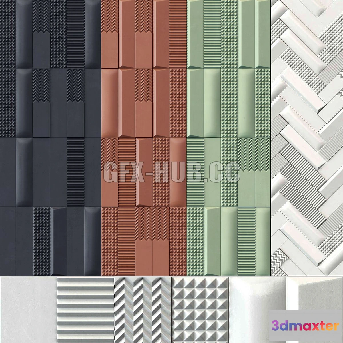 1557855 - Tile Biscuit bianco 3D Max