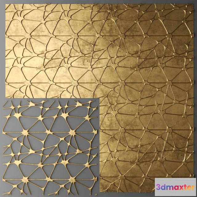 1559305 - Decor. Panel. Lattice Gold 3D Max