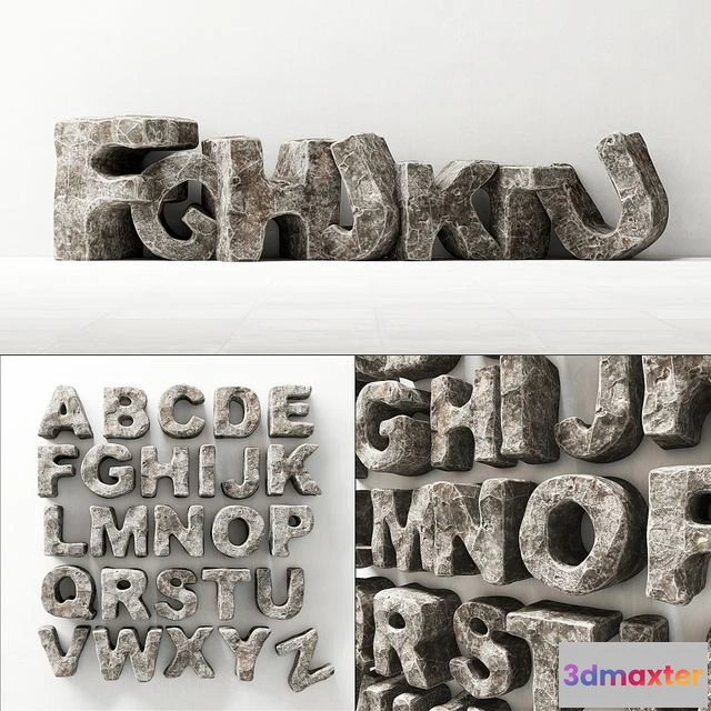 1559908 - Stone English letters 3D Max