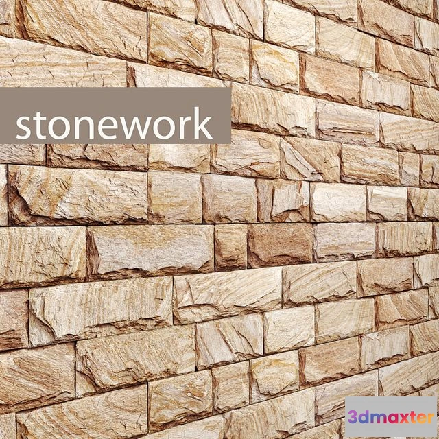 1559916 - Stone masonry. slate stone stone wall wild stone 3D Max