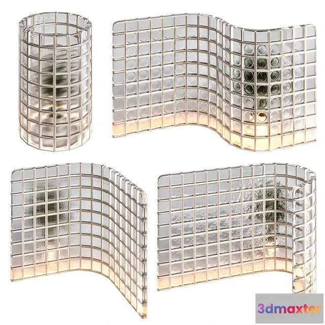 1563235 - Glass Blocks Partition Zig Zag 3D Max