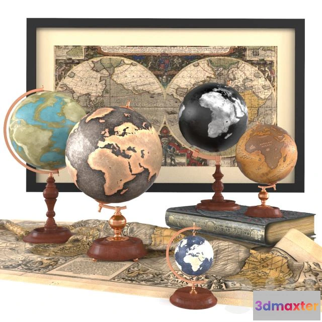 1563585 - 5 globes from Authentic Models 3D Max