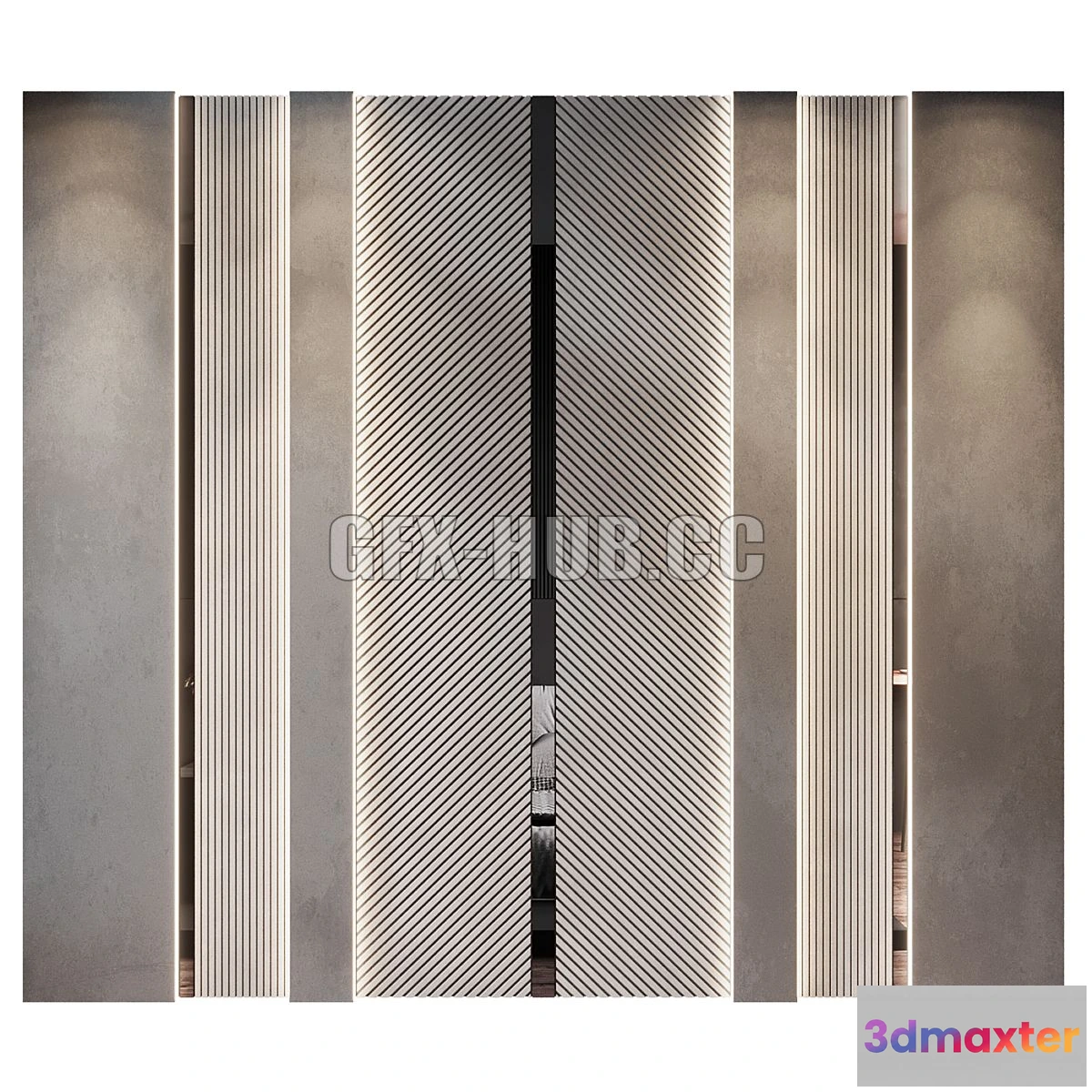 1564476 - Wall Panels Set 196 3D Max