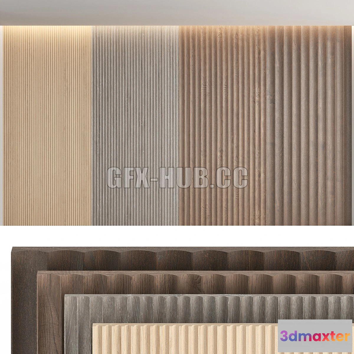 1564530 - Wood panels set 7 3D Max
