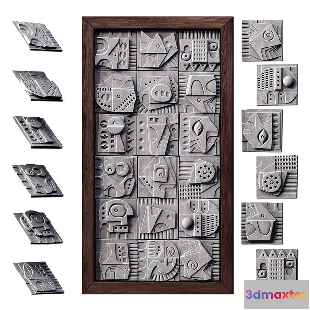 1564700 - Panel decorative cube square n3 3D Max