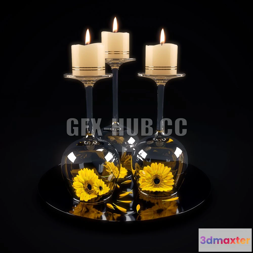 1565974 - Decorative romantic candle 3D Max