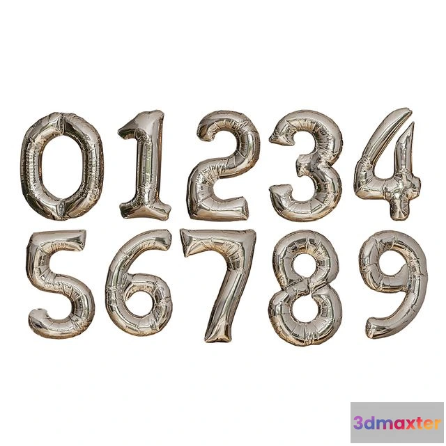 1566130 - Birthday balloons low poly + normal map 3D Max