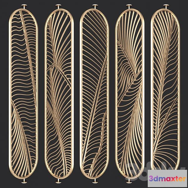 1568580 - 5 decorative partitions with a floral pattern 3D Max