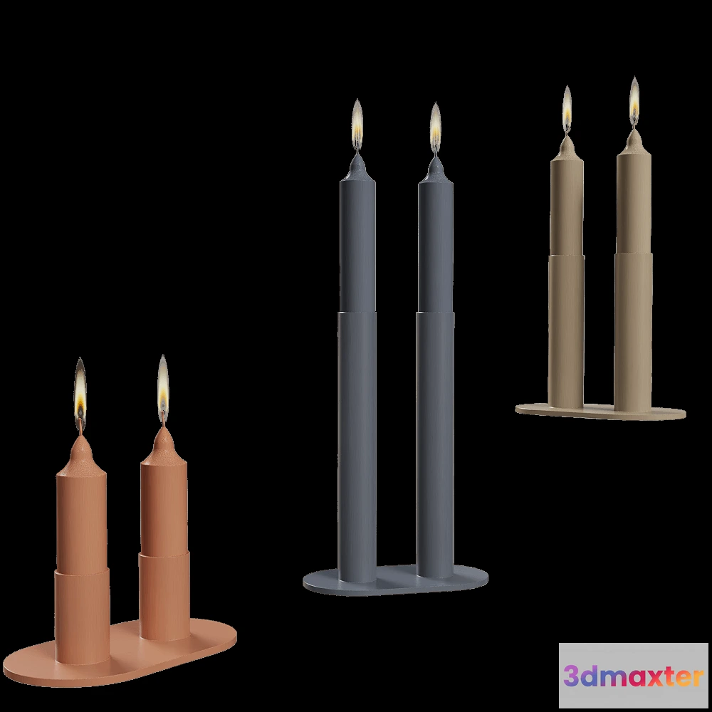 1601158 - Delo - Double candlestick Fire 3D Max