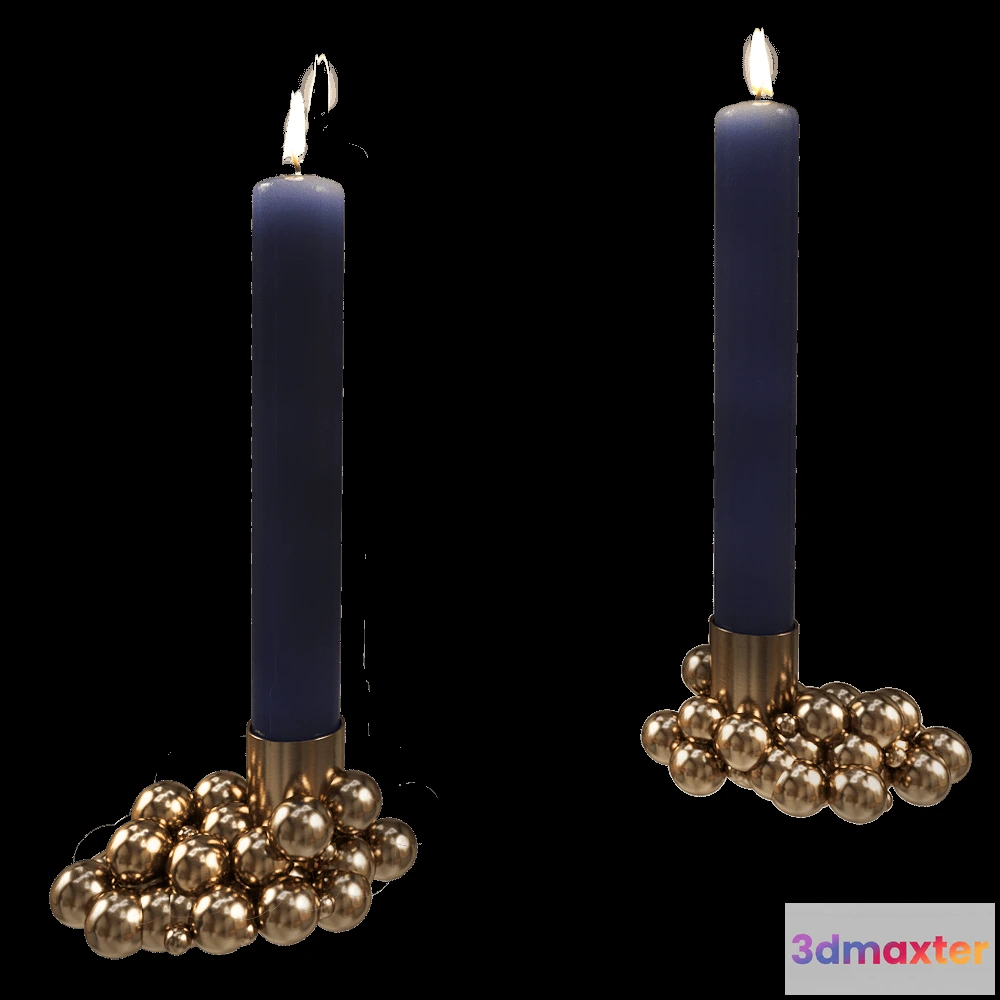 1601182 - Gejst  - Candlelight Molekyl 2 brass 3D Max