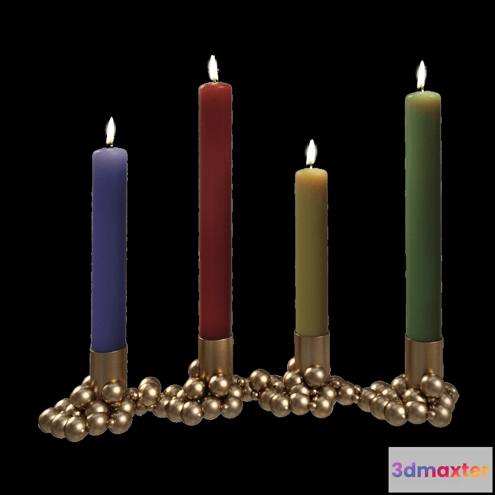 1601188 - Gejst  - Candlelight  Molekyl 4 brass + 3D Max