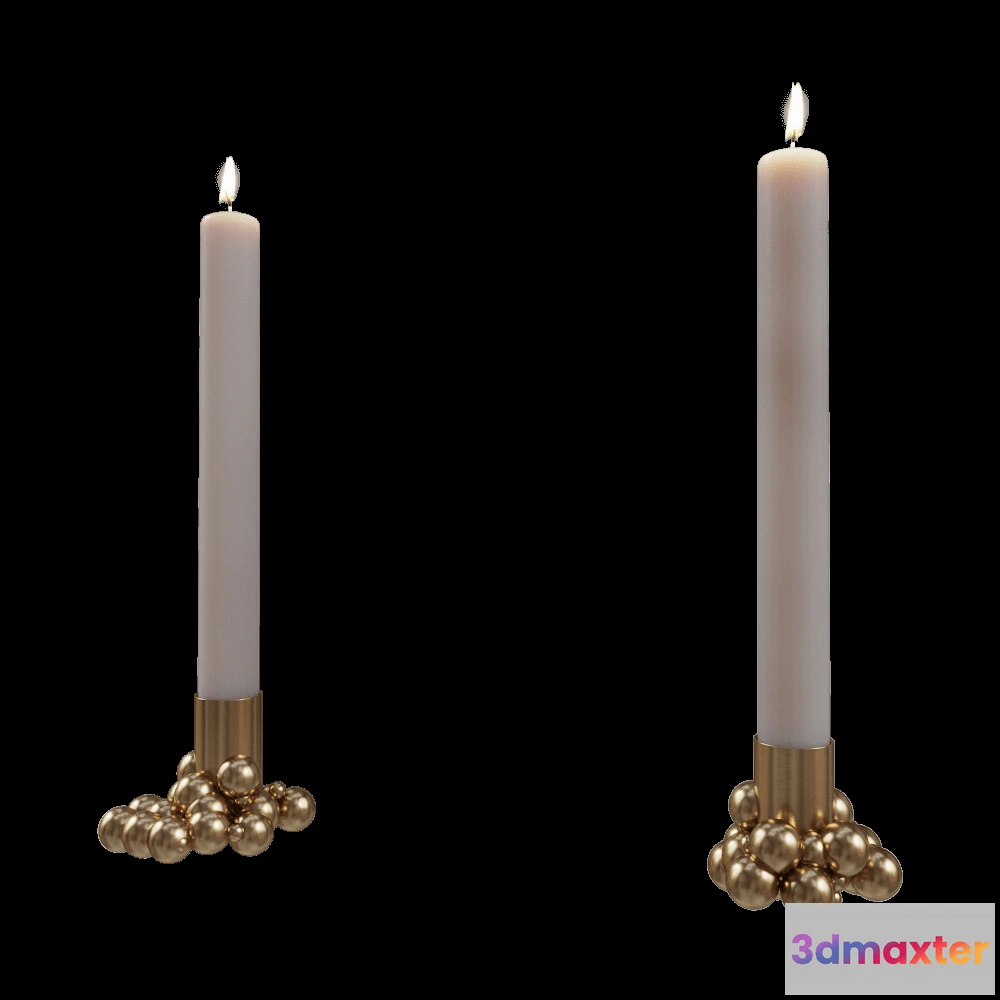 1601190 - Gejst  - Candlelight Molekyl 1 brass 3D Max