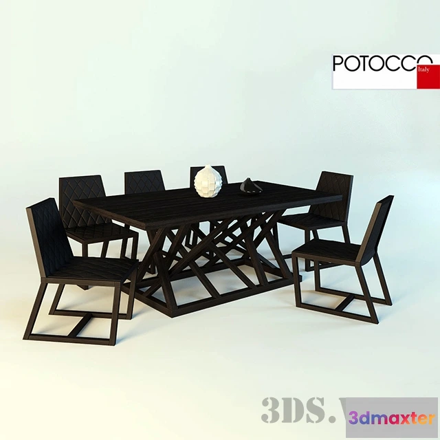 1601364 - decoration - Table and Chairs Potocco Tenso 3D Max