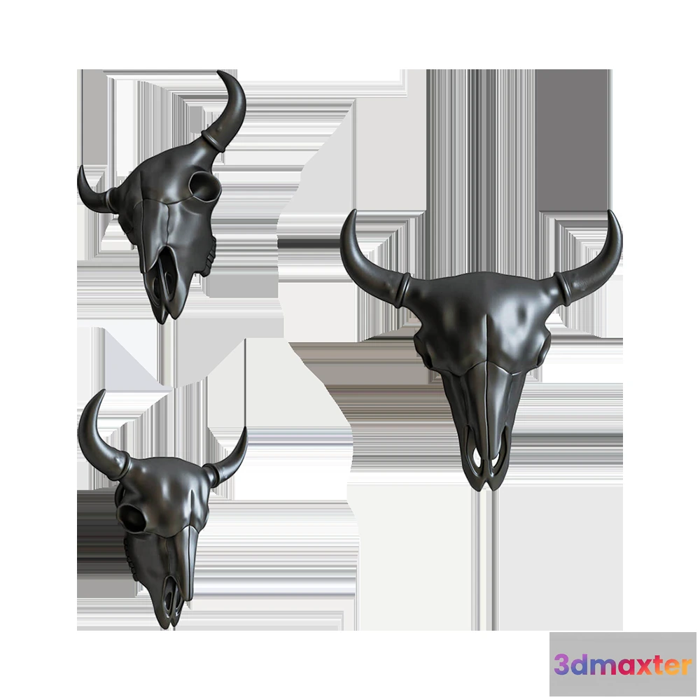 1601396 - decoration - Bison skull 3D Max