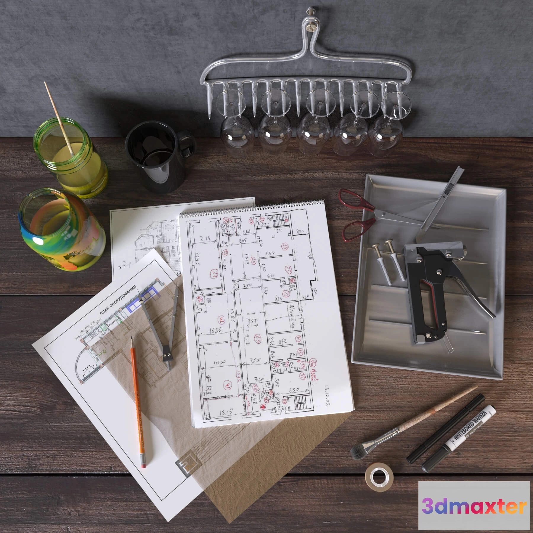 1601452 - decoration - Collection of decorative objects 9 3D Max