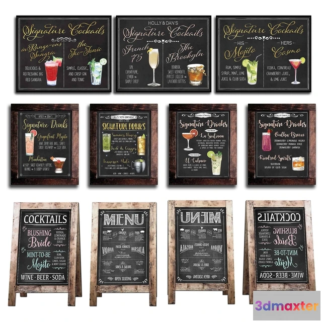 1601598 - decoration - Chalkboard for cafe 1 3D Max