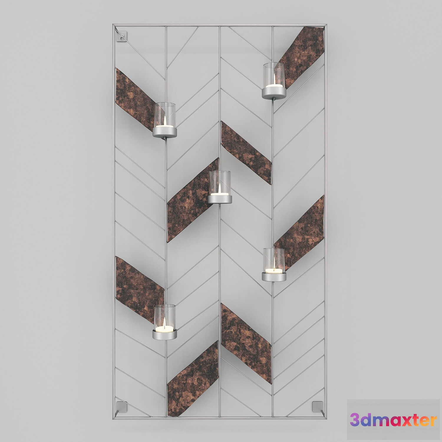1601622 - decoration - Chevron Metal Wall Candle Holder 3D Max