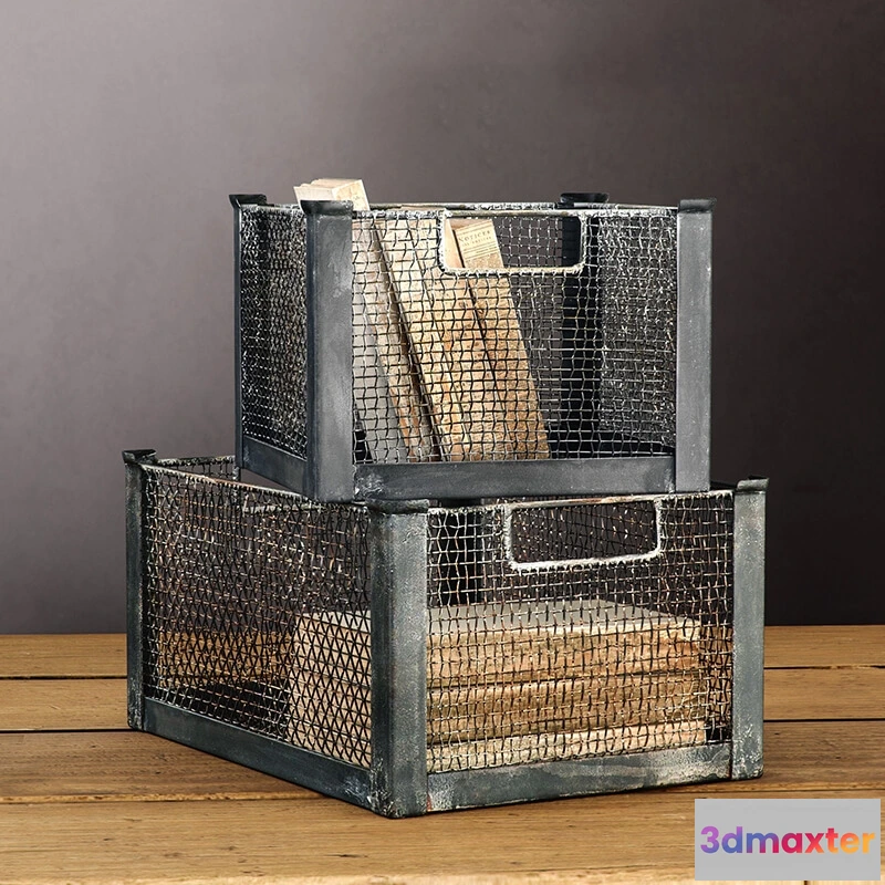 1601628 - decoration - RH Mesh Metal  Bin 3D Max