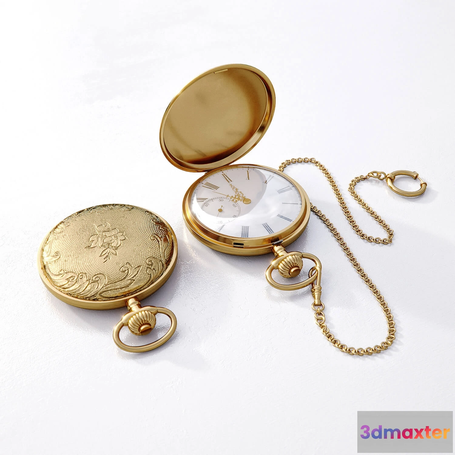 1601706 - decoration - Golden pocket watch 3D Max