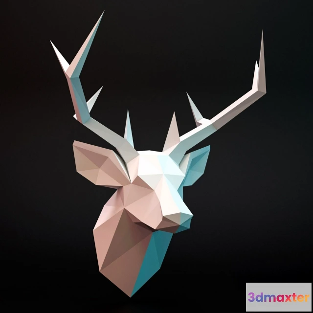 1601732 - decoration - deer head lowpoly 3D Max