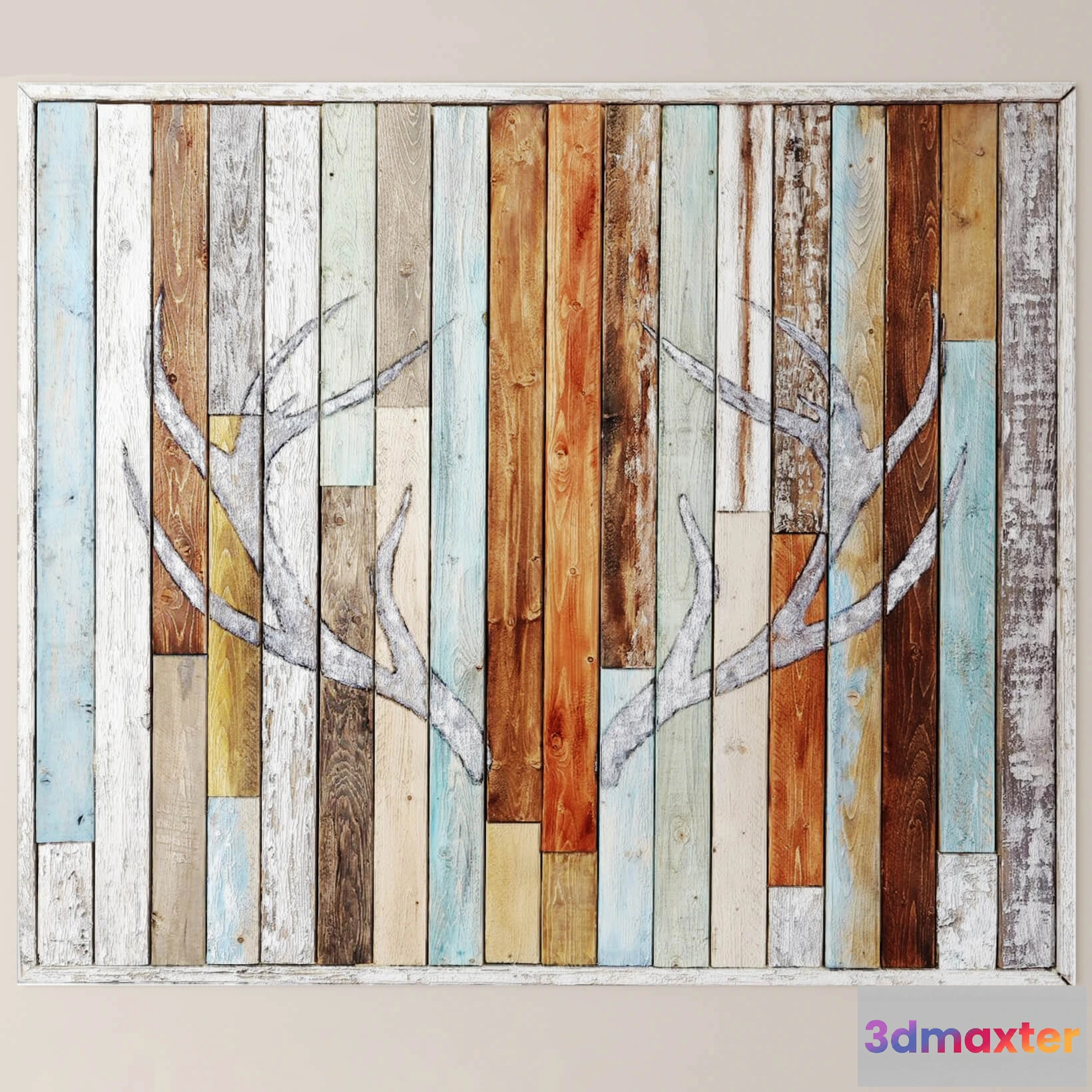 1601748 - decoration - Antler Silhouette wall  panel 3D Max